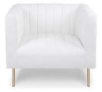 Menzzo Fauteuil design Taylor – Simili cuir Blanc – H84 cm
