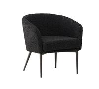 Fauteuil Design Tissu Bouclette "Fluffy" 70cm Noir