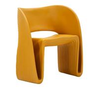 Fauteuil Couleur Sable Moutarde 65 X 57,5 ​​X 76 Cm En Polyéthylène - Silhouette Sculpturale Contemporaine - Série 940