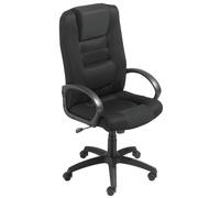 Fauteuil direction Capital Confort Tissu Hauteur réglable - Accoudoirs Dossier Roulettes - Noir