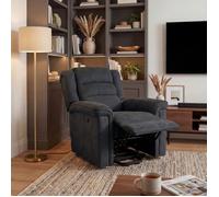 Happy Garden Fauteuil électrique inclinable Bernie Gris. Fauteuil de Salon Relax en Tissu Gris avec Inclinaison électrique et Repose-Pieds.