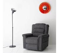 Happy Garden Fauteuil électrique inclinable Bernie Gris. Fauteuil de Salon Relax en Tissu Gris avec Inclinaison électrique et Repose-Pieds.