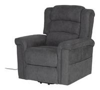 Happy Garden Fauteuil électrique inclinable Bernie – Tissu gris avec repose-pieds