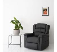 Happy Garden Fauteuil électrique inclinable Bernie en simili noir avec repose-pieds