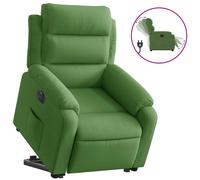 Fauteuil électrique, inclinable, de couleur vert clair, en velours