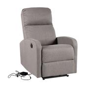 Happy Garden Fauteuil électrique inclinable Relax en tissu avec repose-pieds Gris