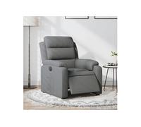 vidaXL Fauteuil inclinable électrique, dossier et accoudoirs, tissu gris foncé