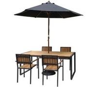Chaises Bolero en acier et bois d'acacia avec accoudoirs (4 pièces)