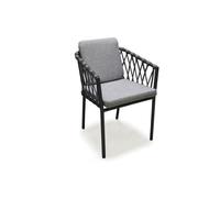 Fauteuil en aluminium et corde - Gris anthracite - PILAT