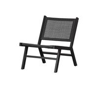 Fauteuil en aluminium noir, uni, fixe, dossier incliné, capacité 150 kg - Woood, Puk - 57x78x72 cm
