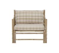Fauteuil en bambou marron, fixe, à motifs, avec coussin polyester - Bloomingville, Korfu - 77x77x70 cm