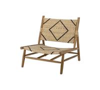 Fauteuil en bois de teck beige, à motifs, fixe - Bloomingville, Lennox - 70x78x75 cm