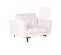 Fauteuil en Bou ossier Inclinable 3 Positions Capitonné Blanc Alnes