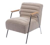 Fauteuil Hutch bouclette - Amadeus - Beige - Tissu Beige G