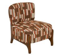 Atmosphera - Fauteuil en chenille avec pieds en bois effet noyer CALIX - Marron