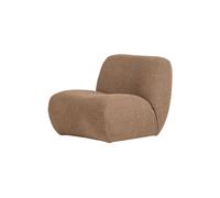 Fauteuil en chenille brun clair Nomu