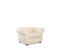 Fauteuil en cuir beige crème - BELIANI - CHESTERFIELD - Style classique - Confortable