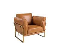 Fauteuil en cuir camel