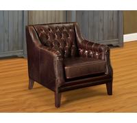 Fauteuil en cuir COLBERT - Marron