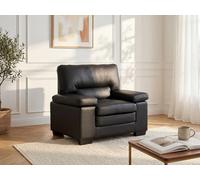Fauteuil en cuir de buffle MIMAS - VENTE-UNIQUE - 1 place - Noir - Avec accoudoirs - Classique - Intemporel