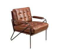 Fauteuil en cuir marron cognac