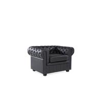Fauteuil en cuir noir CHESTERFIELD - BELIANI - Style classique - Avec accoudoirs - Intérieur