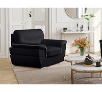 Fauteuil en cuir - VENTE-UNIQUE - THIBAULT - Noir - Contemporain - 1 place