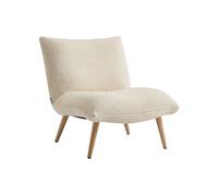 Fauteuil en fausse fourrure beige PEPITA