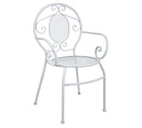 Fauteuil en fer forgé blanc 58x54x88h