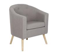 Fauteuil en lin Gris canapé à 1 place Chaise Sofa Confortable - l.64xp.50xh.69 cm