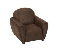 Fauteuil en microfibre aspect cuir vieilli club VICTORY III