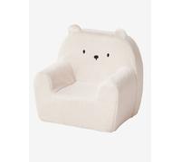 Fauteuil en mousse et sherpa Ourson écru TU