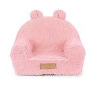 Fauteuil en mousse pour enfant Flumi mini sofa avec oreilles – tissu nounours rose