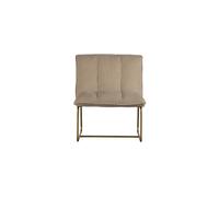 Fauteuil en polyester beige, fixe, uni, pieds métal doré, style moderne - Woood, Fie - 64x71x77 cm