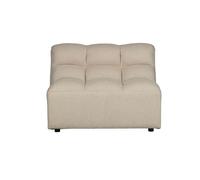 Fauteuil en PVC et synthétique beige, fixe, modulable, rembourré, pied plastique noir - Woood, Pepper - 100x92x79 cm
