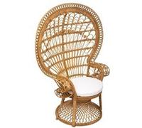 Fauteuil en rotin coloris naturel - L. 115 x P. 70 x H. 150 cm -PEGANE- G