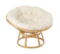 Fauteuil en Rotin & Coussin ""Céline"" 115cm Naturel