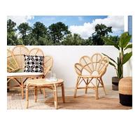 Fauteuil en rotin naturel FLORENTINE II - BELIANI - Contemporain - Design - Beige - 1 place - Non déhoussable