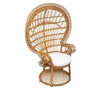 Atmosphera Fauteuil Takta Paon en rotin L115×P65×H150 cm avec coussin
