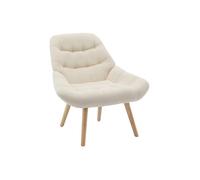 Vente-unique - Fauteuil en Tissu Beige LUOSTO - Scandinave