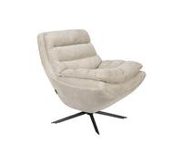 Fauteuil en tissu beige, pivotant, relax - Dutchbone, Vince - 81x69x82 cm