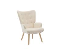 Fauteuil en tissu beige VATELY