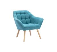 Vente-unique - Fauteuil en Tissu Bleu Caserta