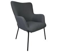 Fauteuil en tissu boucle gris eira
