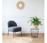Happy Garden Fauteuil en tissu bouclé HELMI Gris