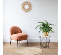 Happy Garden Fauteuil Helmi en tissu bouclé rouille