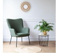 Happy Garden Fauteuil EIRA en tissu bouclé vert kaki