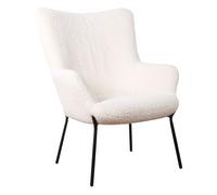 Fauteuil en tissu bouclette écru eira