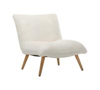 Fauteuil en tissu bouclette effet peau de mouton PEPITA - Blanc