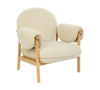 Fauteuil Ikaris en Tissu Beige L86xl80xH83 cm - Atmosphera Créateur d'intérieur